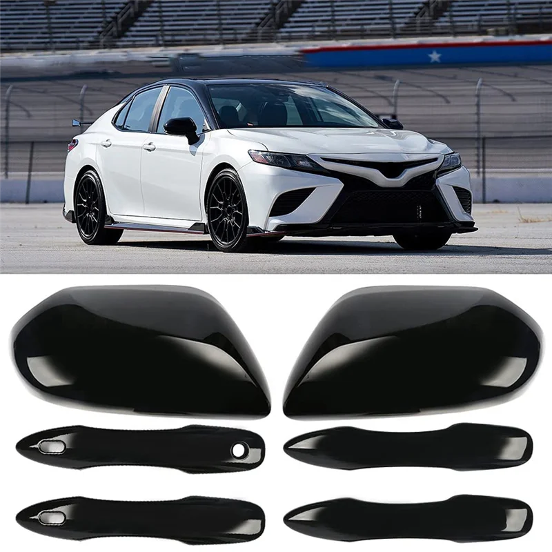 Side Door Mirror Caps + Door Handle Covers Replace for 2018 2019 2020 2021 2022 2023 Accessories