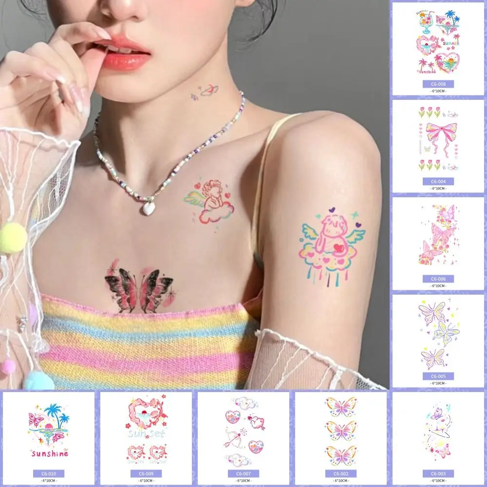 

Милые временные татуировки, татуировка для лица, наклейка для макияжа, наклейки для лица, стиль INS, долговечная татуировка, наклейка для девочек