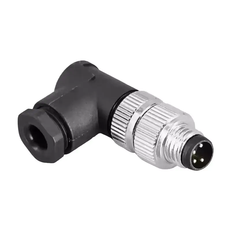 ABFS 10Pcs M8 Sensor Connectors Waterproof Angle Screw Threaded Coupling 4Pin For Electronics