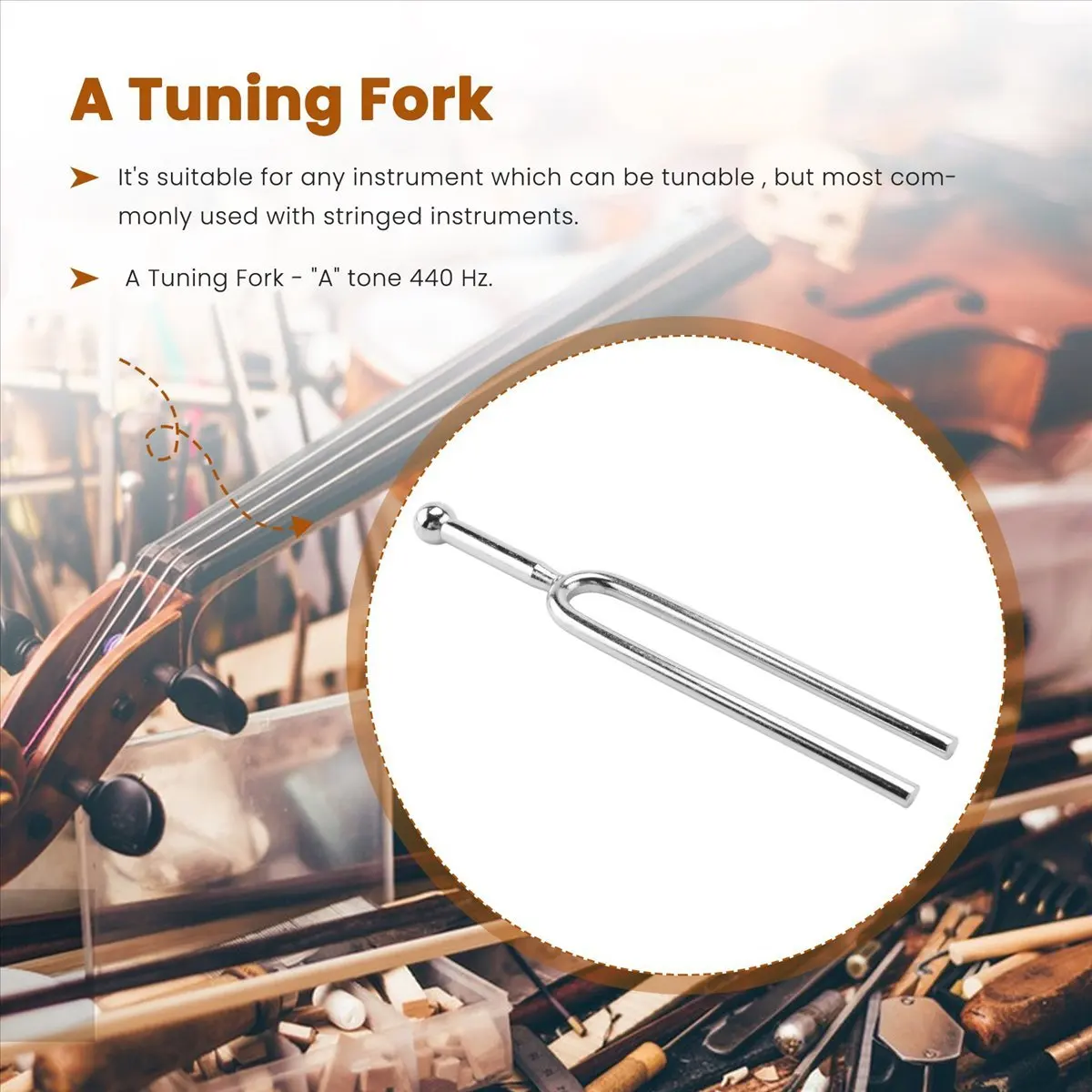 IN-A207U!440Hz A Tone Stainless Steel Tuning Fork Tuner Tunning Musical Instrument Gift