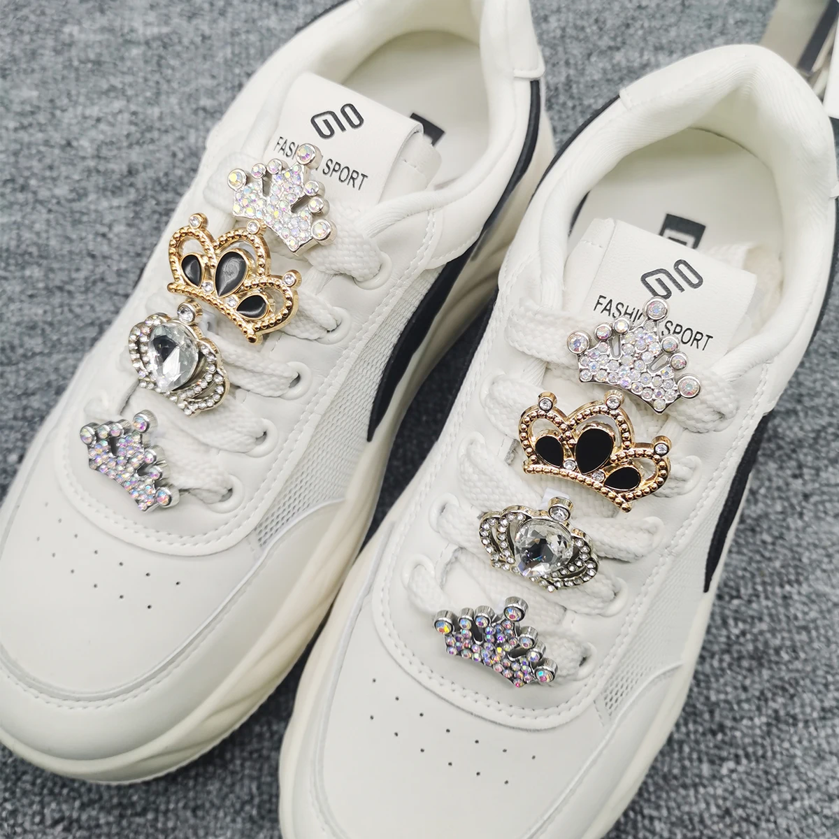 2PC Personalized Crown ABS Shoelaces Charms DIY Accessories Bling Shoe Laces Buckles Decorations Removable Shoe Clips Ornaments