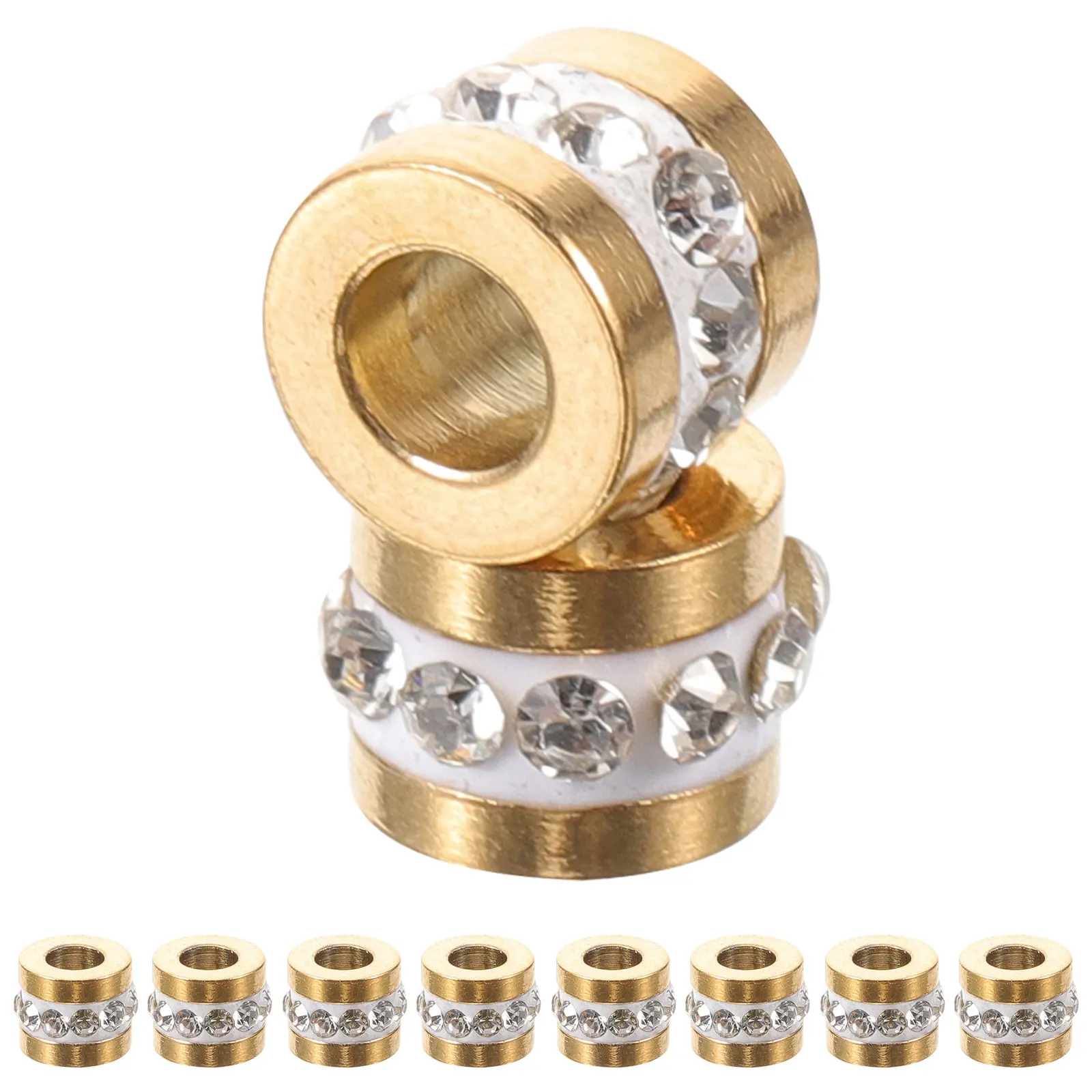 

10Pcs Rhinestone Wheel Beads Chic DIY Loose Beads for Jewelry Making Bracelet Necklace Handcraft Decoration Supplies