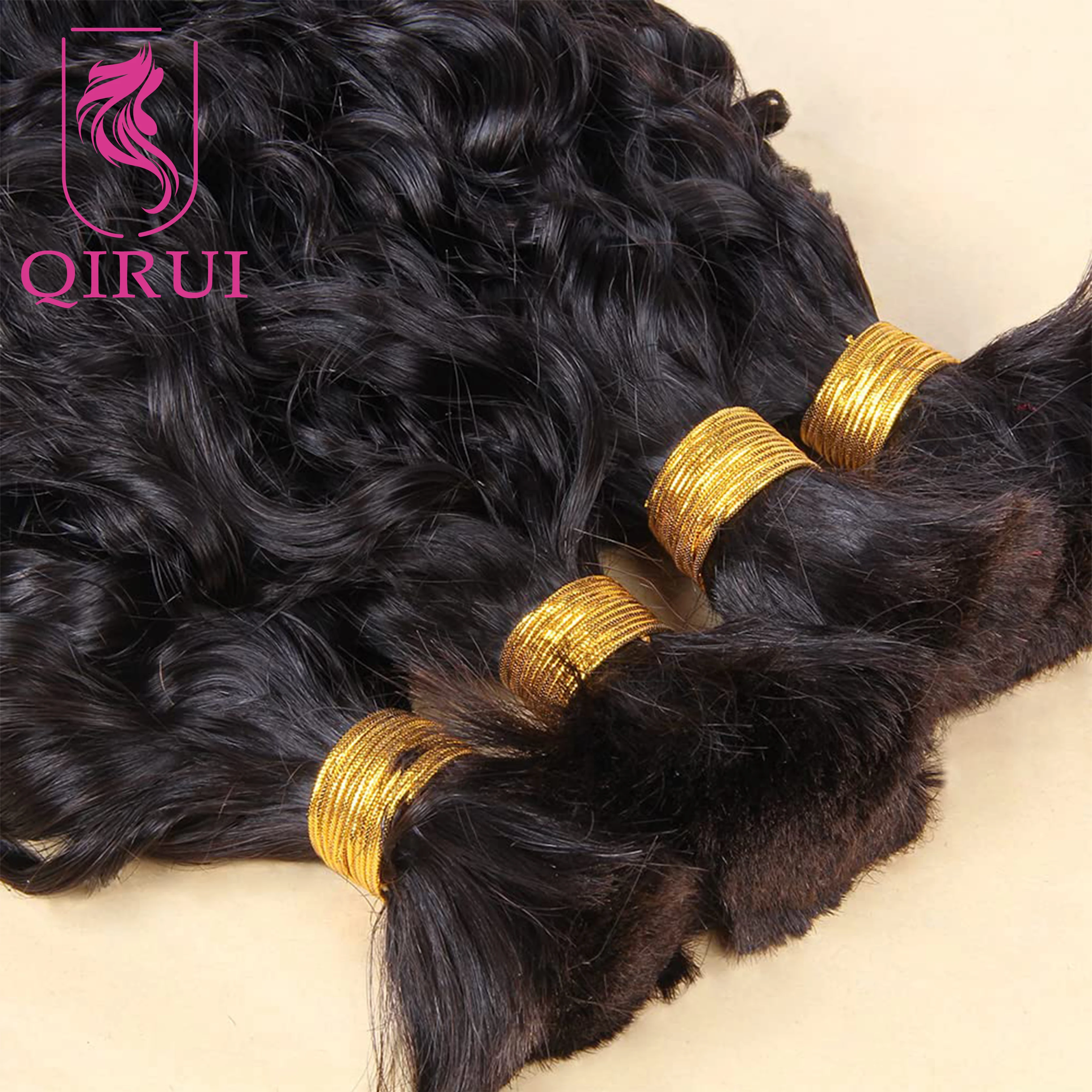 Bulk Human Hair for Braiding Loose Wave Unprocessed Indian No Weft Hair Extension for Micro Braids 100g 1Piece