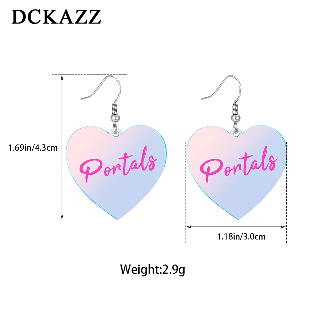 DCKAZZ Melanie K12 Cry Baby Portal Hook Earrings Colorful heart Pendant Pink Light Jewelry Party Accessory Cosplay Gift for Fans