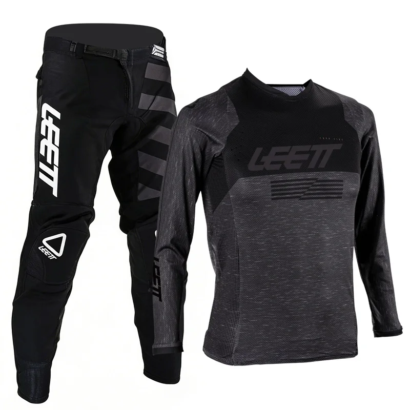 2026 Leett Motocross Gear Set Adult Man Woman Black Enduro Off-Road Name and Number Customization Thick Racing Jersey and Pants