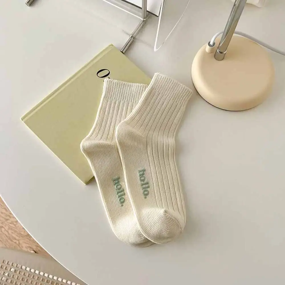 10Pairs Solid Color Candy Color Mid-calf Socks Simple Female Hosiery Mid Tube Socks Breathable Sweet Socks Women Girl