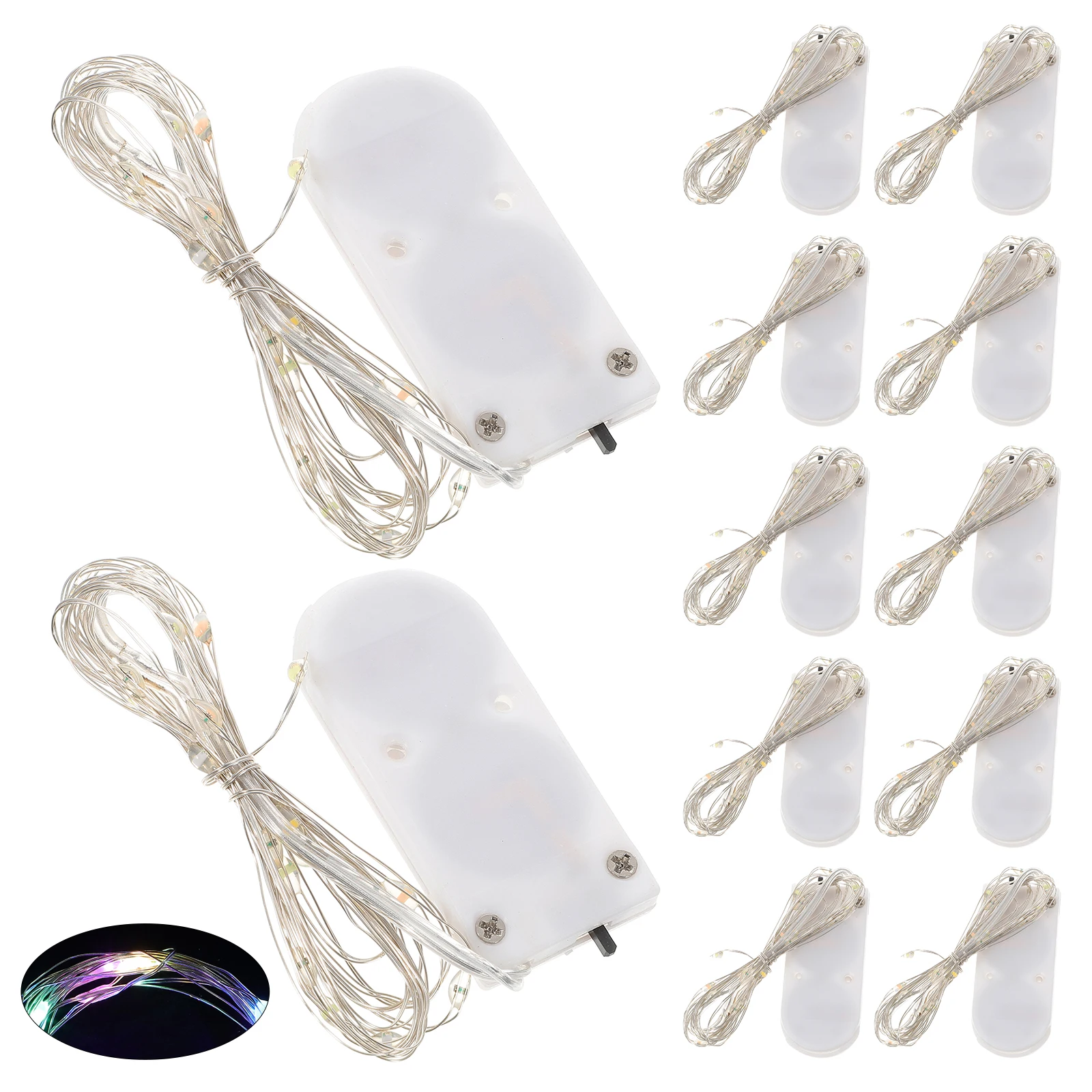 

12 Pcs Decoration Hanging Led Lights Decorative Atmosphere Christmas Strand Decorations Thin Wire Fairy Travel