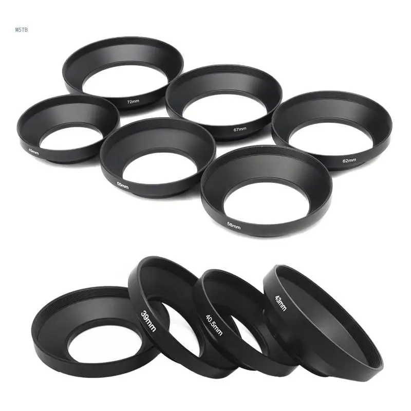 39 40.5 43 46 49 52 55 58 62 72mm Metal Wide-Angle Lens Hood for Protection Dropship