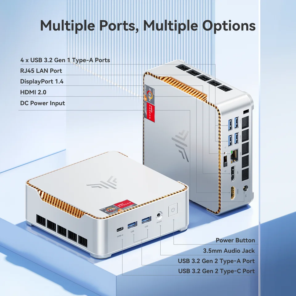 NIPOGI Mini PC AMD Ryzen R2544,Beat 4300U Up to 3.7GHz) 16GB DDR4