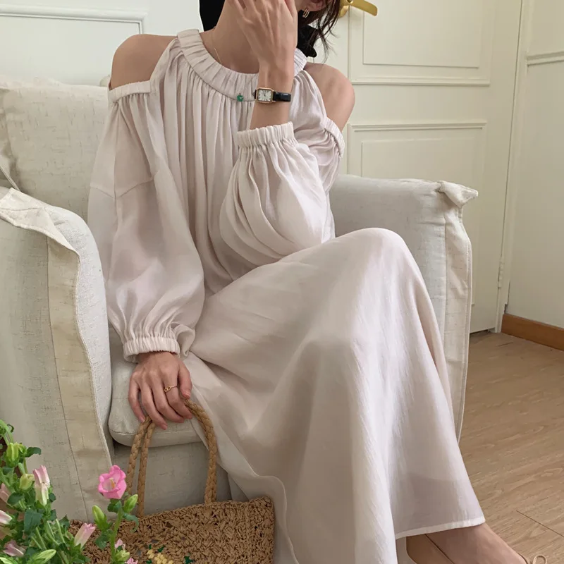 

Vintage Dress Women French Elegant O Collar Long Sleeve Midi Dress 2022 Summer Ladies Retro Clothes Chic Korean