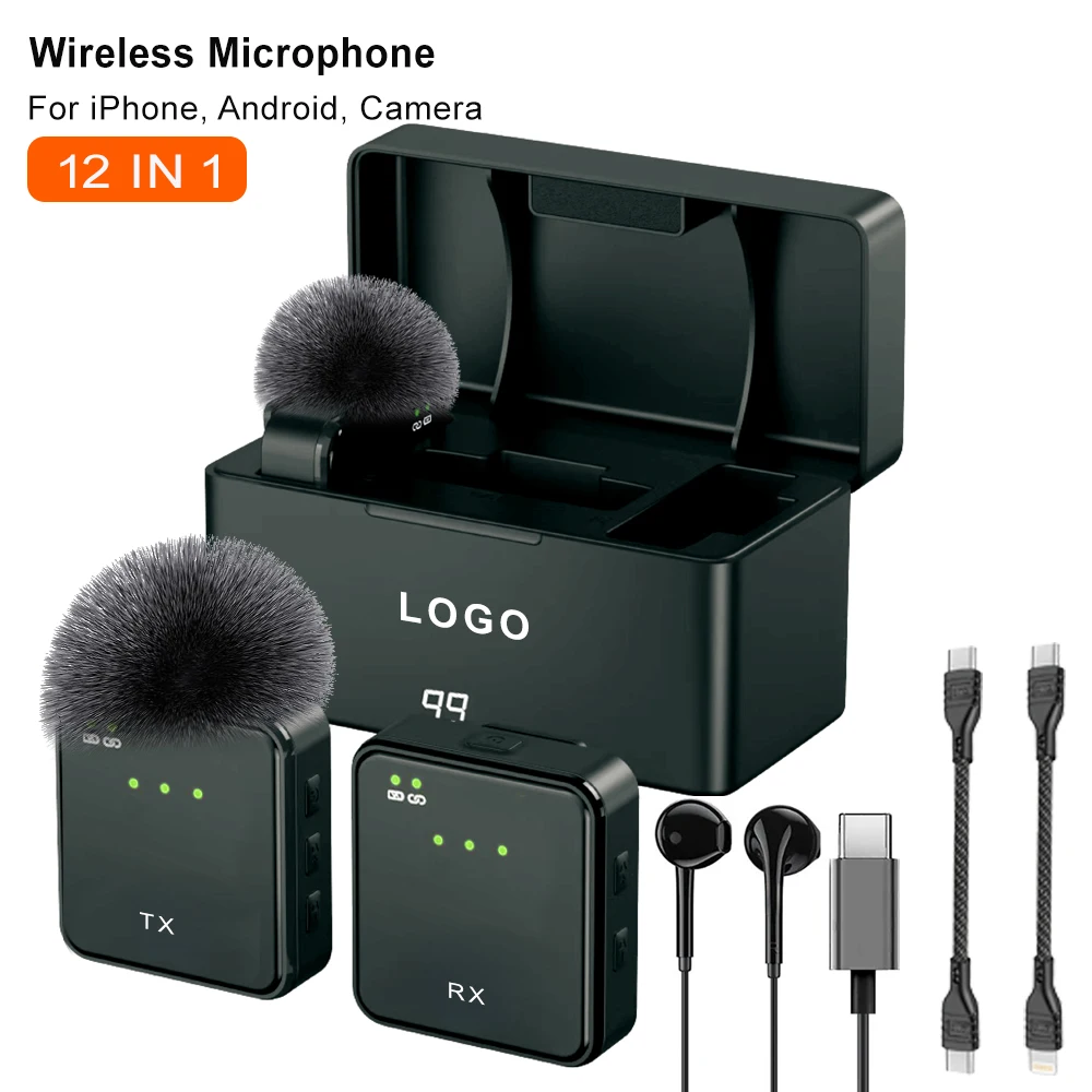 

2025 hot sale 100M Wireless Lavalier Microphone Lapel Microphonefor DSLR Camcorders GoPro Computers - 2.4GHz Frequency Noise Red