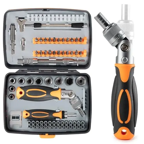 

68-Piece Precision Ratchet Screwdriver Kit With Magnetic Tip Bits For Electronic And Household Repairs