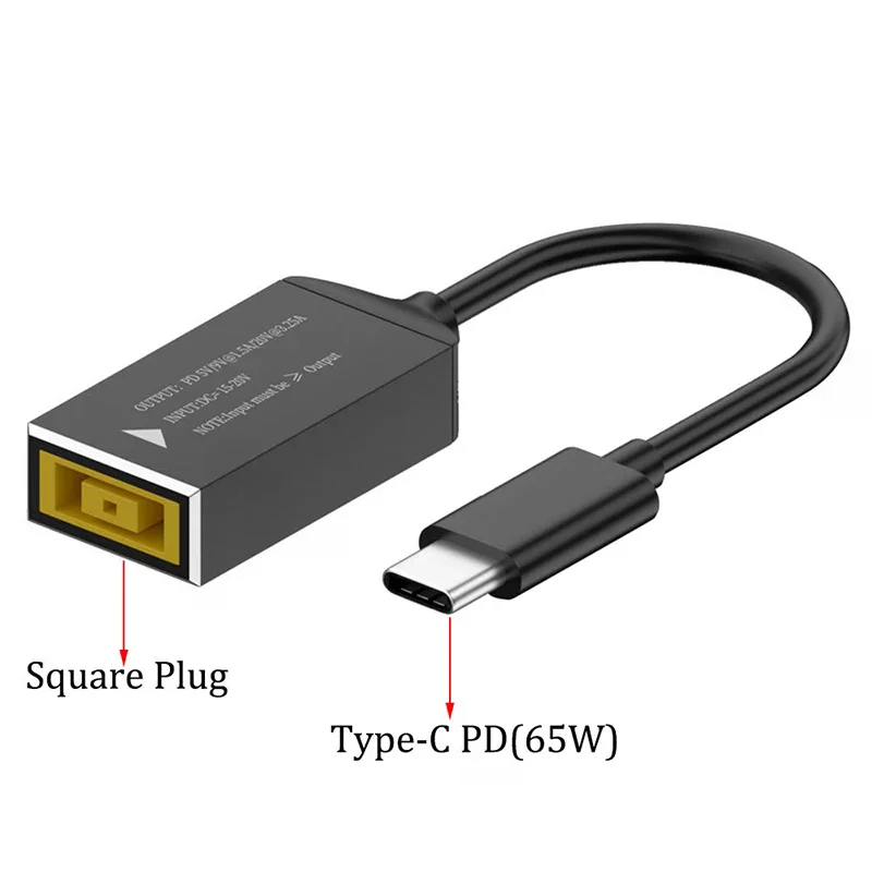 PD65W For DC Square Jack To USB Type-C Converter Charging Cable Compatible With For Laptop Charger Fast Charging Cable