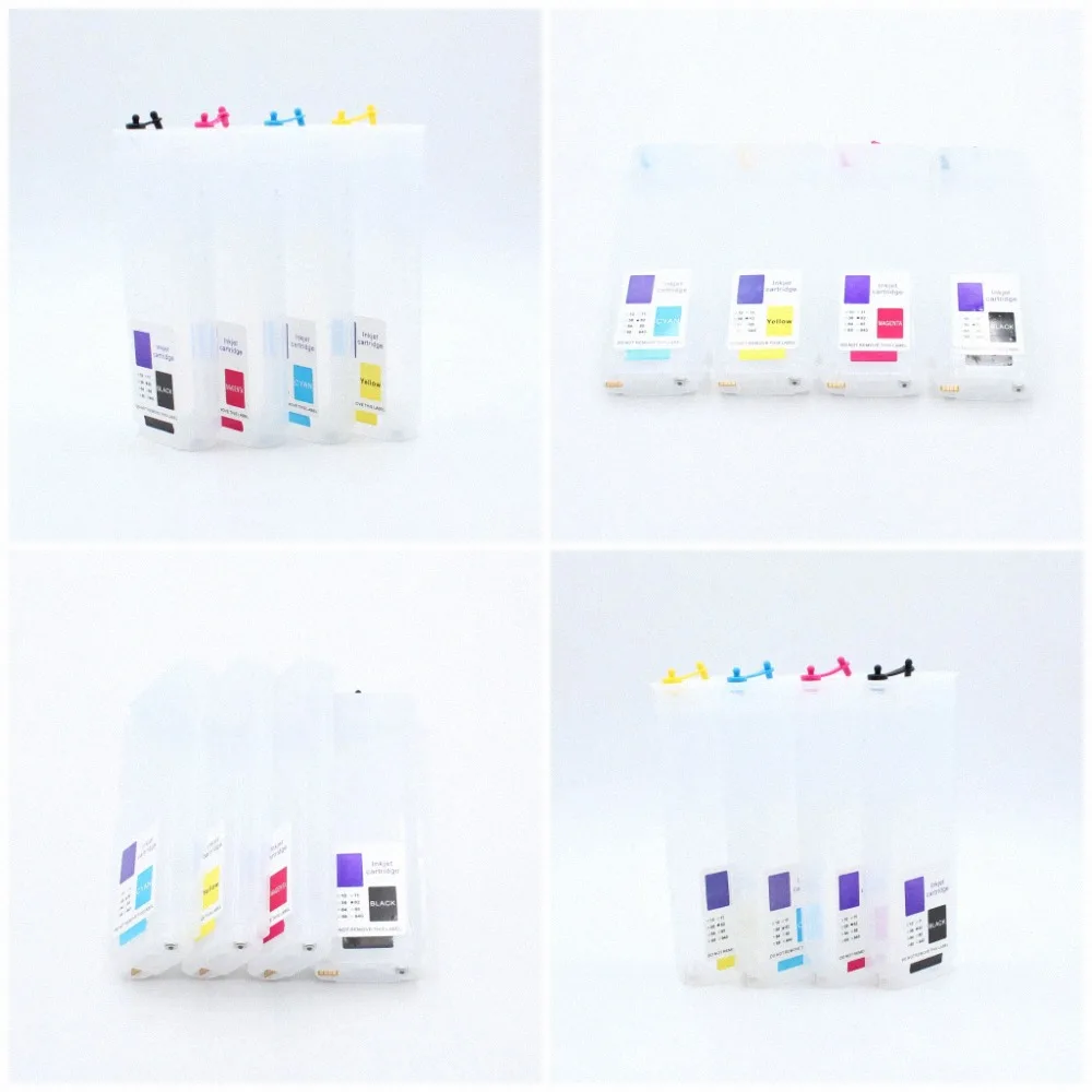 280ml/pc 4 Colors For HP 10 82 Empty Refillable Ink Cartridge with ARC Chip for HP Desngijet 500 500PS 800 800PS Printer