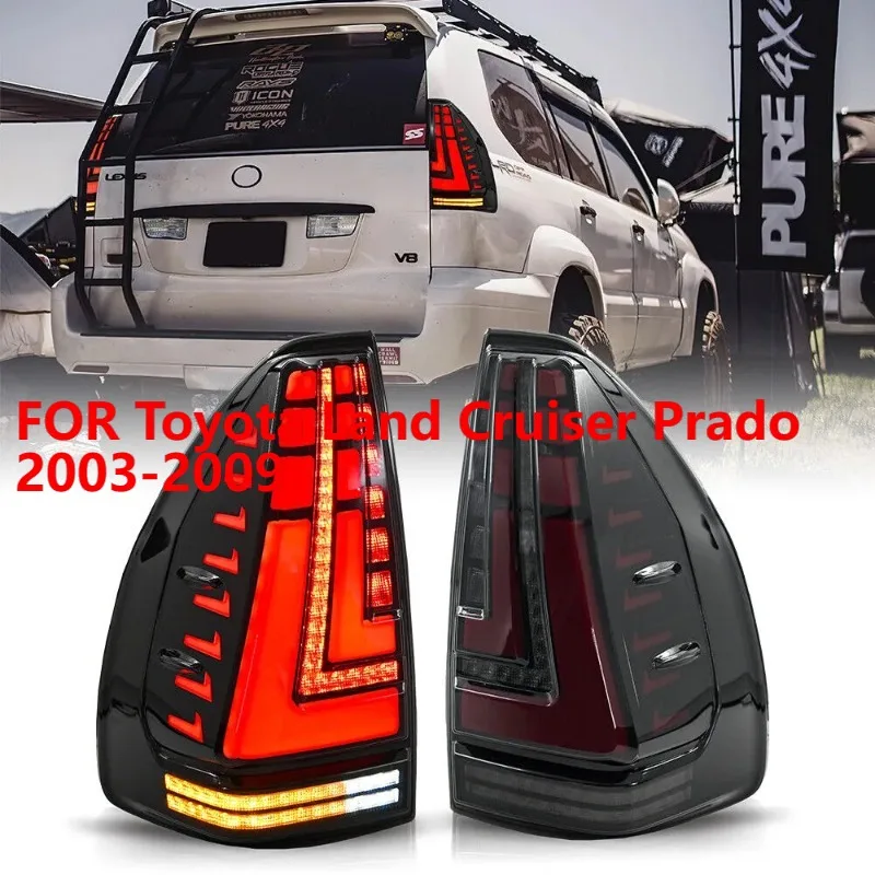 

Светодиодные задние фонари указателя поворота для Toyota Land Cruiser Prado 2003-2009, набор стоп-сигналов Plug and Play (2 шт.)