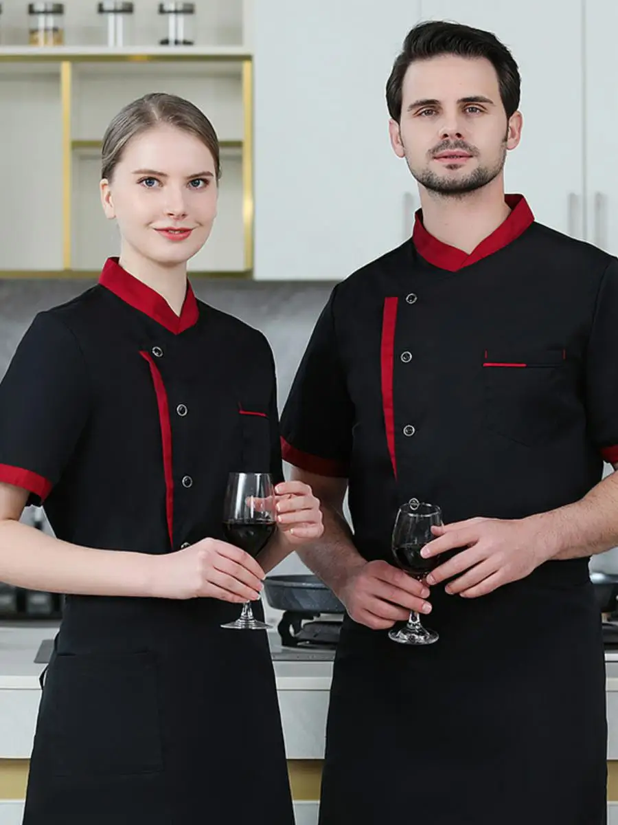 

Summer Thin ort Sve Chef orm White f Sve Workwear for Hotel Kitchen Restaurant School orm Anti-Stain Cotto...