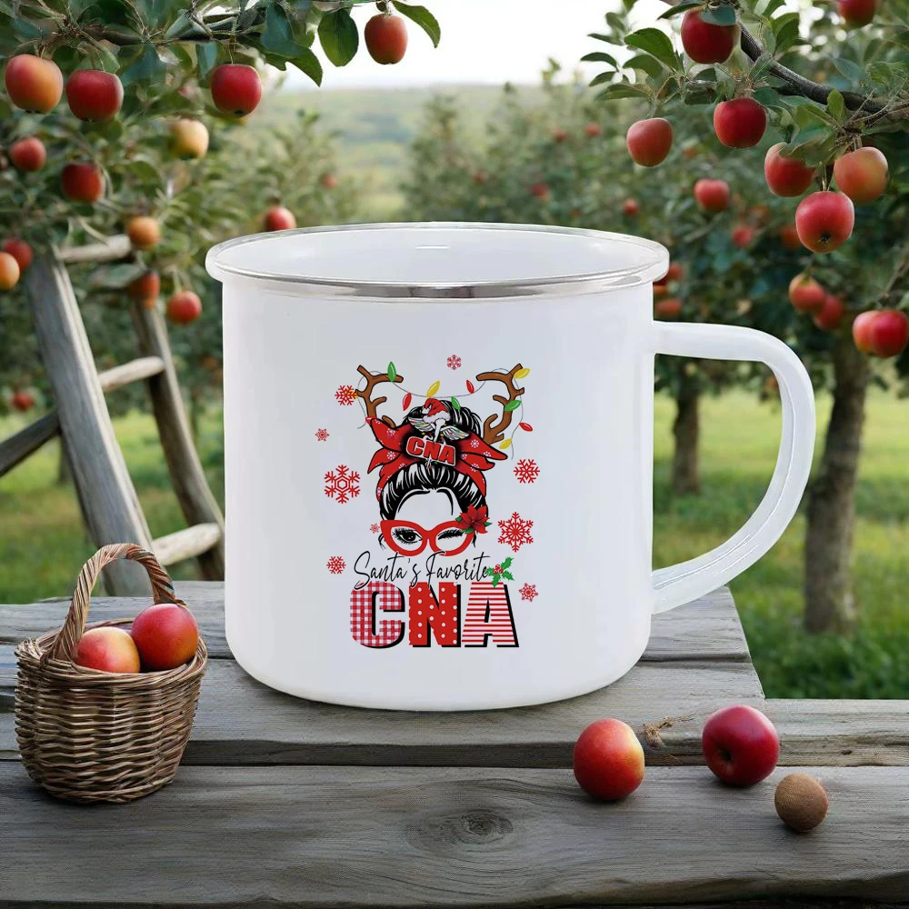 

Funny Xmas Themed Coffee Mug Christmas Reindeer Enamel Mugs Santa Snowman Breakfast Cups Ho Ho Ho Cup Home Party BBQ Use Beer