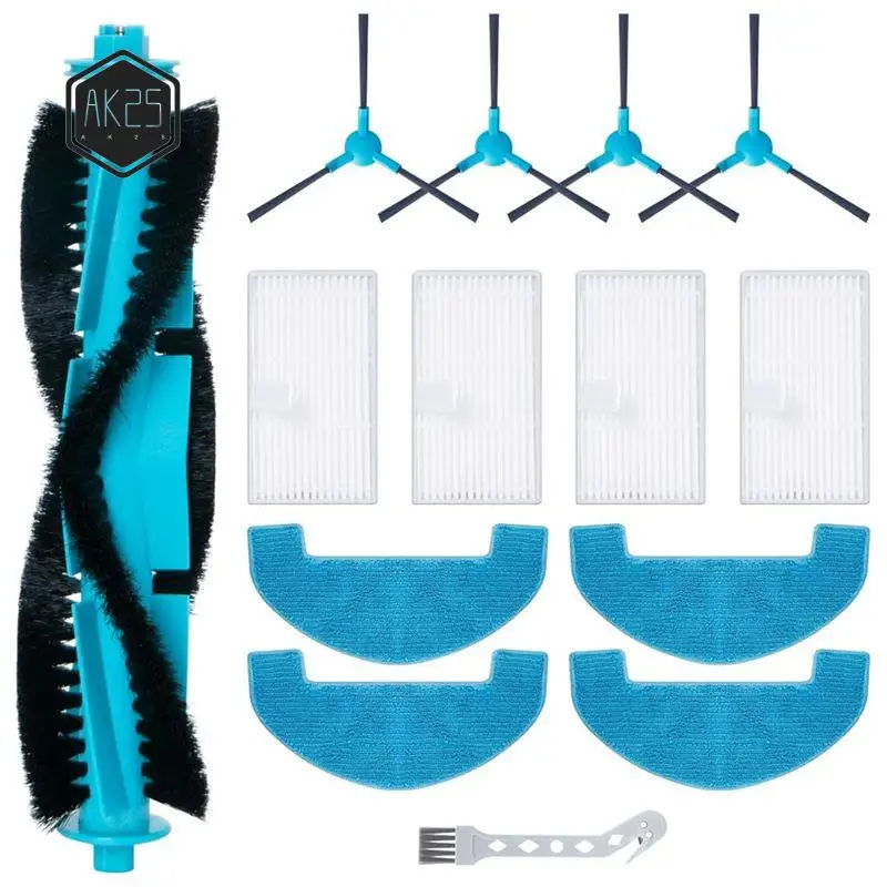 

Запасные части и аксессуары для робота-пылесоса Ultenic D10: основная и боковые щетки, HEPA-фильтры, салфетки для влажной уборки (модель AK25)