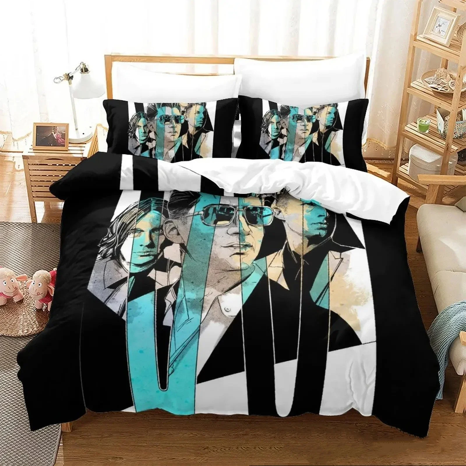 

3D Print Arctic Monkeys Bedding Set Boys Girls Twin Queen King Size Duvet Cover Pillowcase Bed boys Adult Home Textileextile