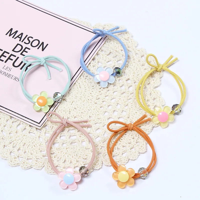 

Корейские японские новые стильные резинки для волос в богемном стиле HyunA, креативные милые цветы, аксессуары для волос с хвостиком