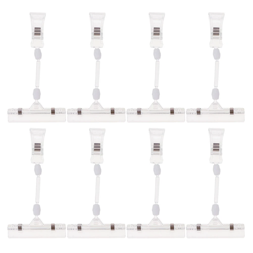 

8pcs Advertising Display Clips Price Tag Holders Supermarket Label Clamps Promotions Sign Stands Plastic Merchandise Sign Clips