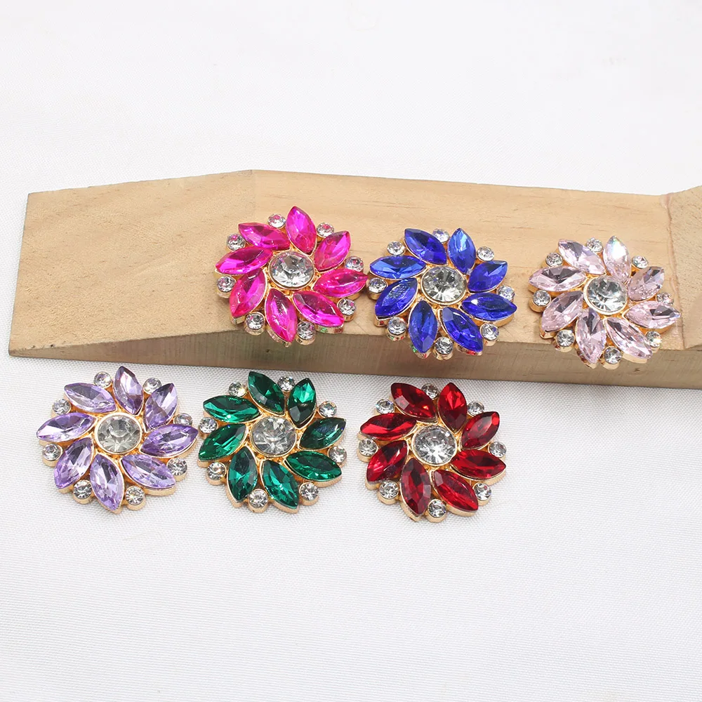 5 pieces of 26MM Horse Eye Alloy Glass Rhinestone Flat Buckle Decorative Dress Set, Clothing Headband Accessories