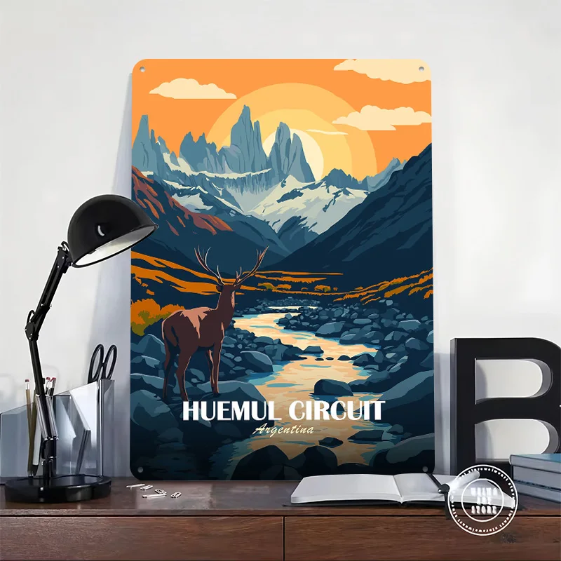 Huemul Circuit Argentina Landscape Metal Poster Perfect Gift for Fans Lovers Customized Wall Art Metal Sign for Home Decorations