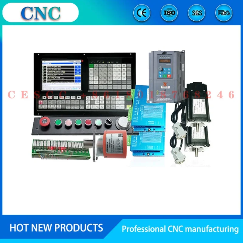 

CNC Controller TAC2002T 2AXIS CNC Lathe Control System Kit with Hybrid Closed Loop Stepper and VFD Spindle Encoder Cable