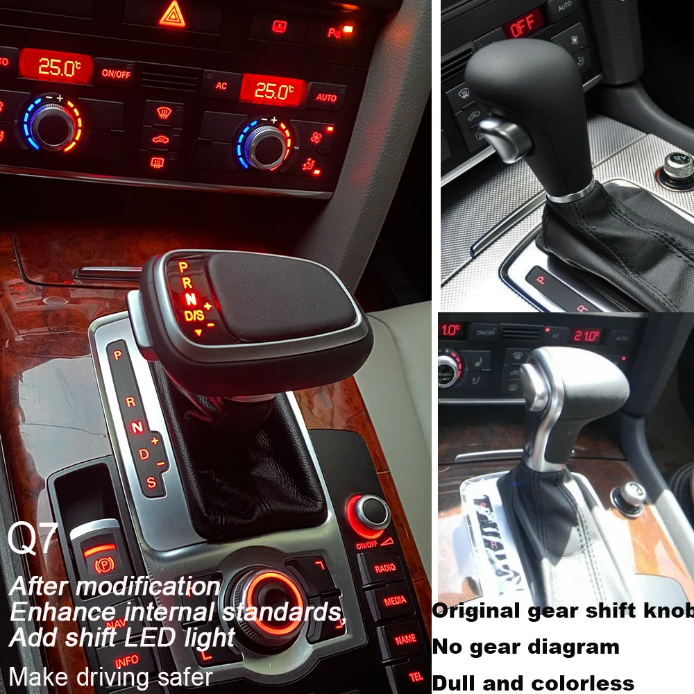 Automatic transmission with LED light Car Gearbox handle Gear shift knob for Audi A6 C6 C7 A4 a5 b8 A7 a5 Q5 Q7 S5 S6 gear shift