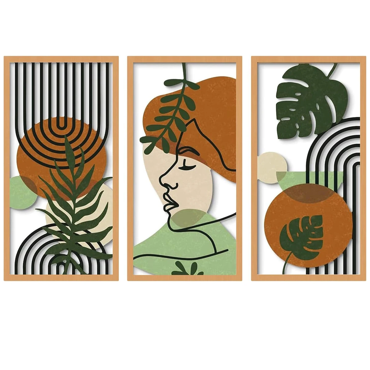 3pcs Boho Style Wooden Wall Art Perfect for Home, Farmhouse, Office, Studio Decor,  Wall Hanging Artwork Decoration