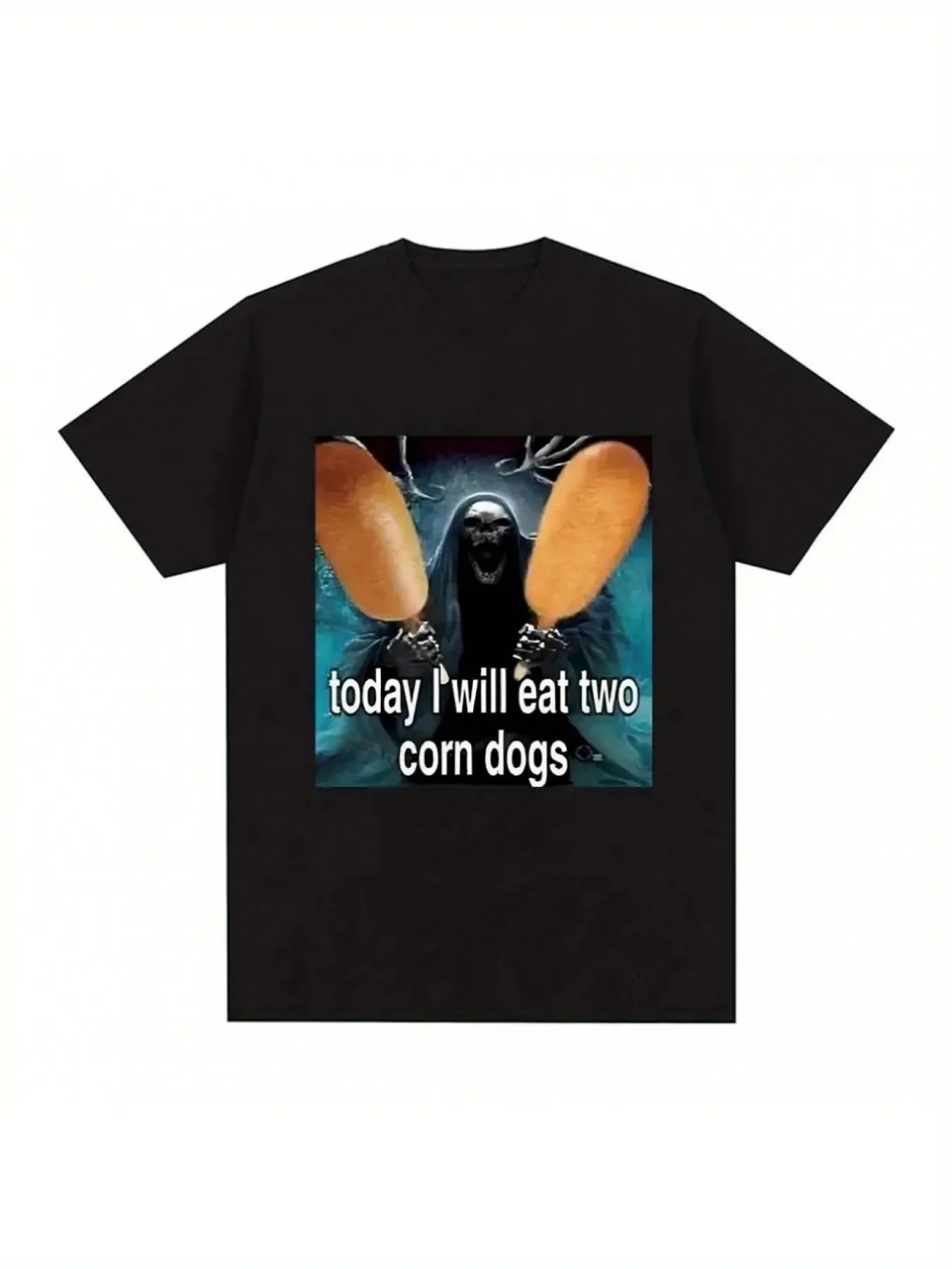 Men's Skeleton Meme Graphic Cotton T-Shirt - 