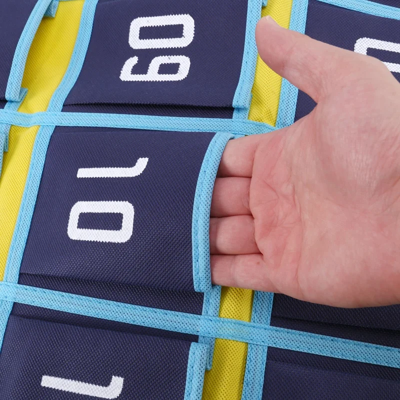 携帯電話および計算機用の教室オーガナイザー、青いポケットの30ポケット付きオーガナイザー