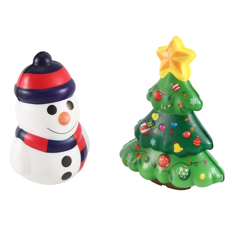 4 STUKS Squishy Anti Stress Reliever Speelgoed Pop Kerstman Rendier PU Kerstcadeau Trage Rebound Antistress Squeeze Speelgoed