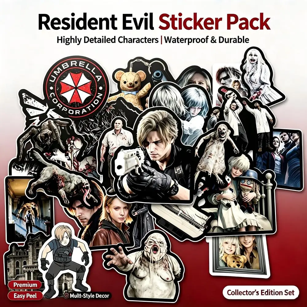 50PCS popular horror movie game Resident Evil 9 home decoration stickers, water cup phone case, hand account stickers