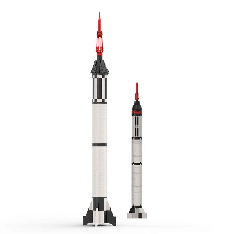 MOC-79193 Space Explore Rocket Building Blocks Set Mercuryed-Redstone Launch Vehicle Model DIY Kids Puzzle Toys Birthday Gift