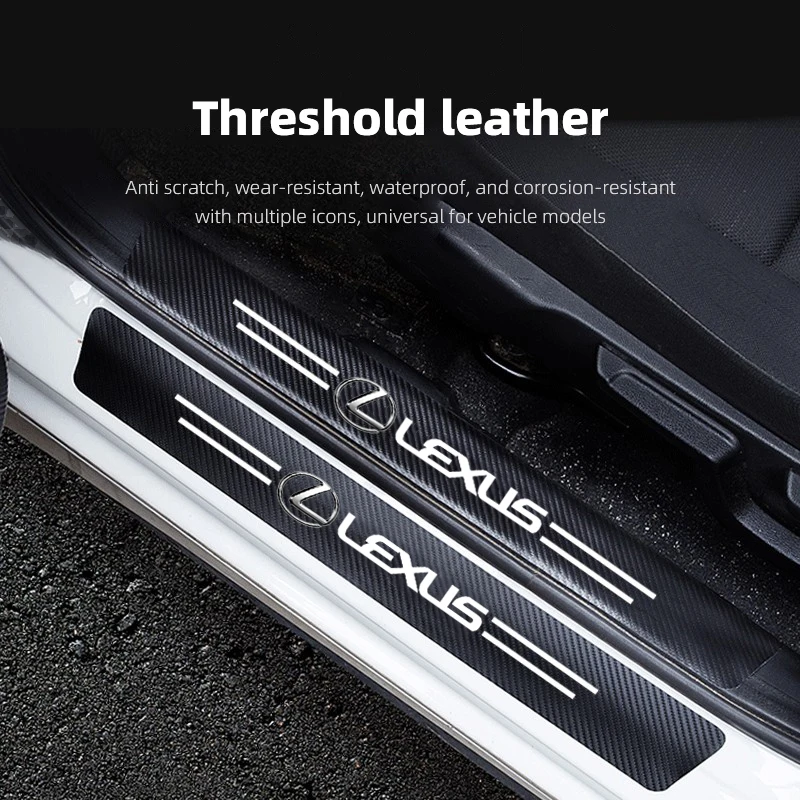 1/4/5 قطعة عتبة باب السيارة لوحة بالية ديكور ألياف الكربون ملصقات لكزس F SPORT ES RX NX IS CT GS RC HS SC LS UX LM LX GX LC RZ