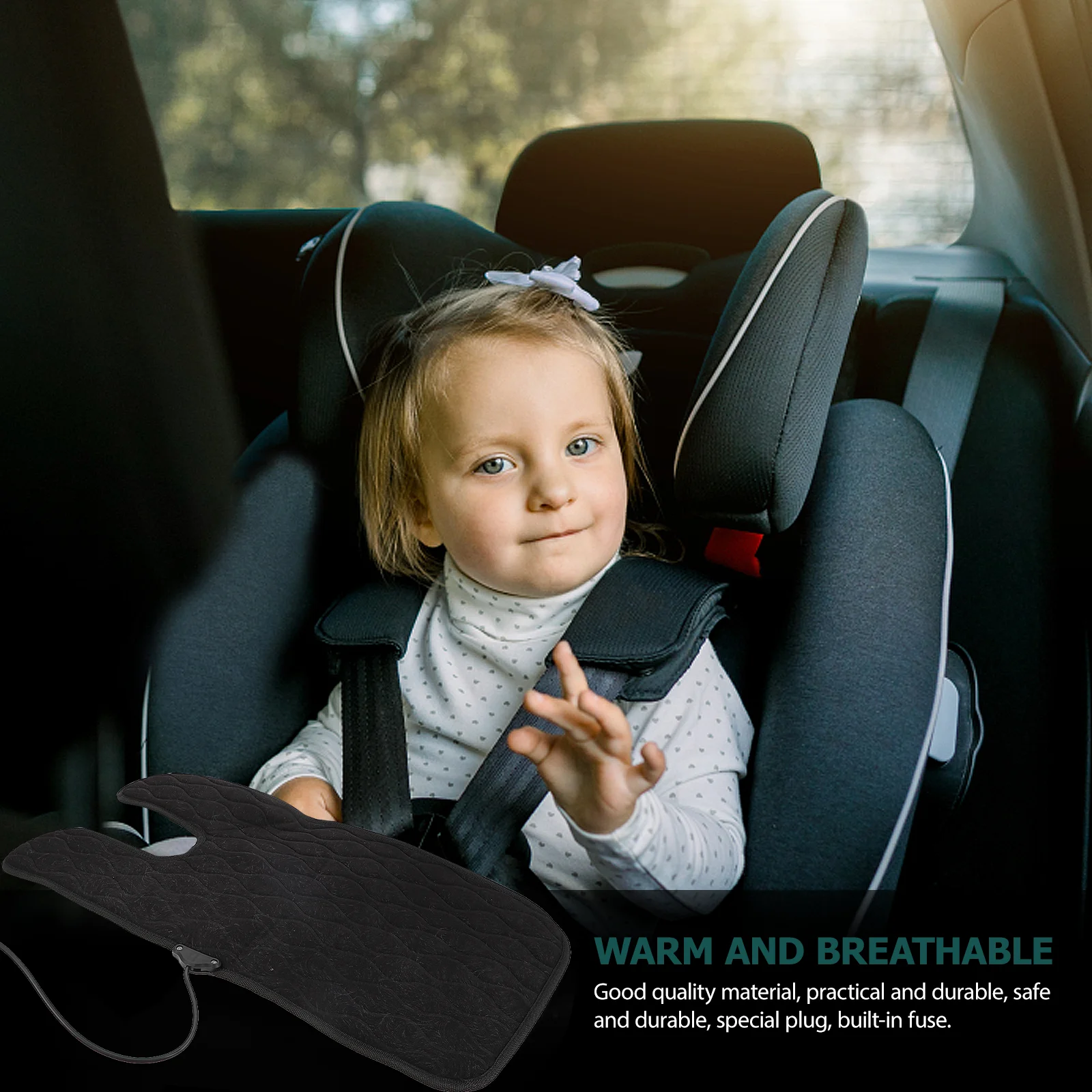 

Heated Seat Cushion Protection Pad Electric Heating Polyester Cover Warm Comfortable Riding Safe Durable Practical Car