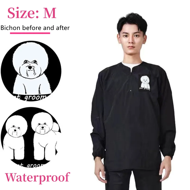 Long Sleeve Pet Dog Grooming Work Clothes Waterproof Pet Shop Uniforms Hair Salon Hairdresser Robe Anti Hair Anti Static Y0522