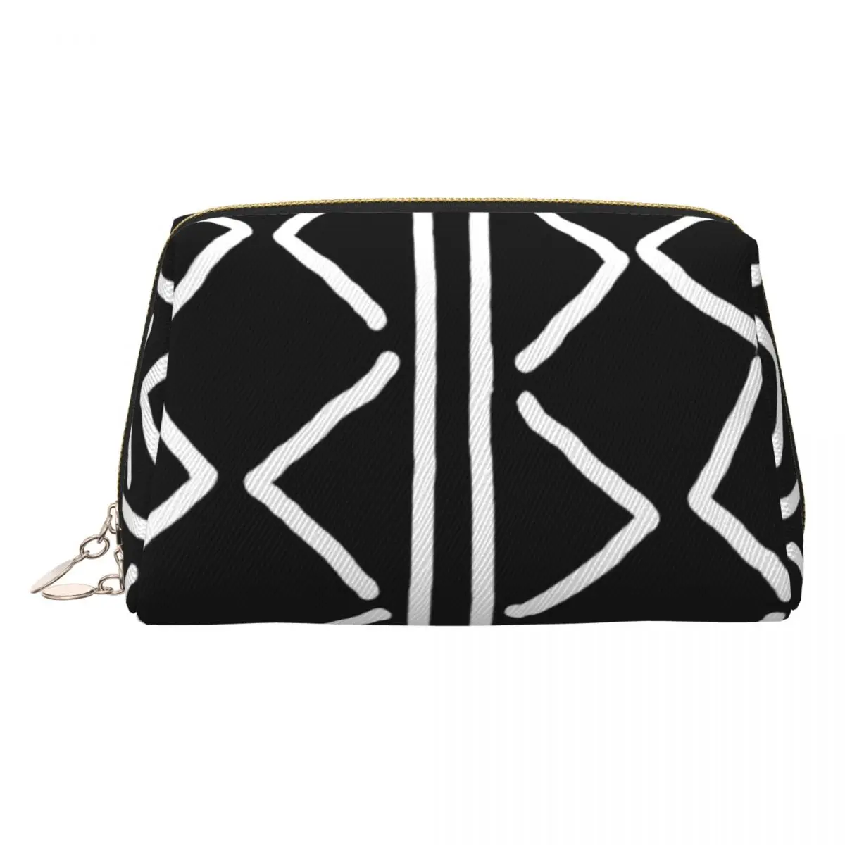 African Black Mudcloth Women Cosmetic Bags Travel Makeup Organizer Pouch Toiletry Storage Dopp Kit Case