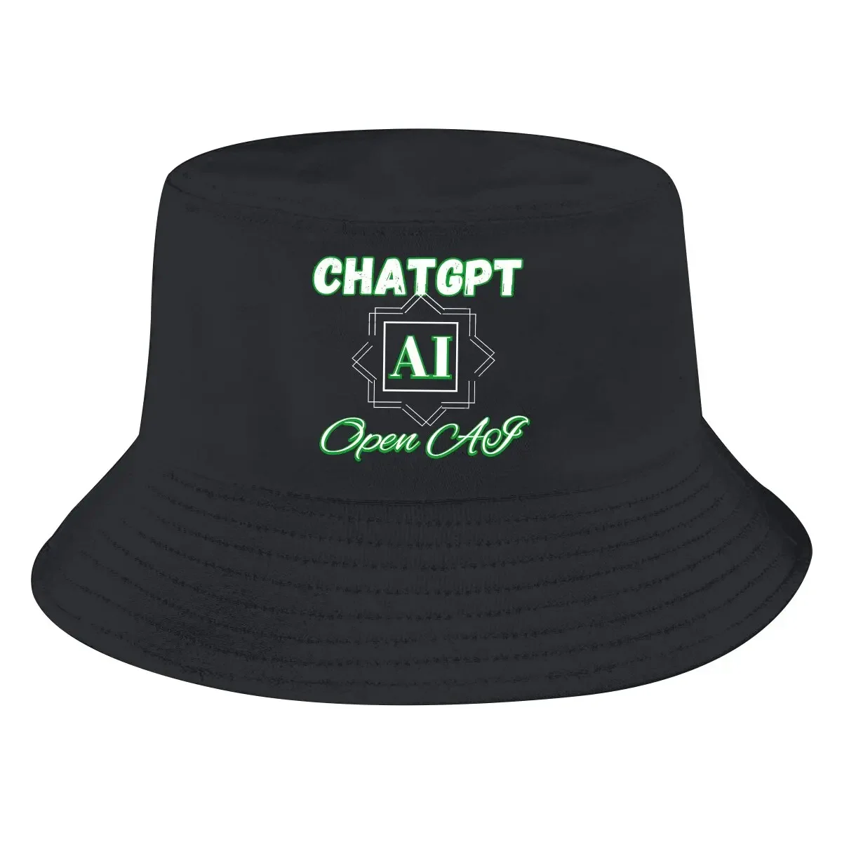 ChatGPT Bucket Hat Open AI Design Men's Women's Fisherman Cap Hip Hop Beach Sun Fishing Hats