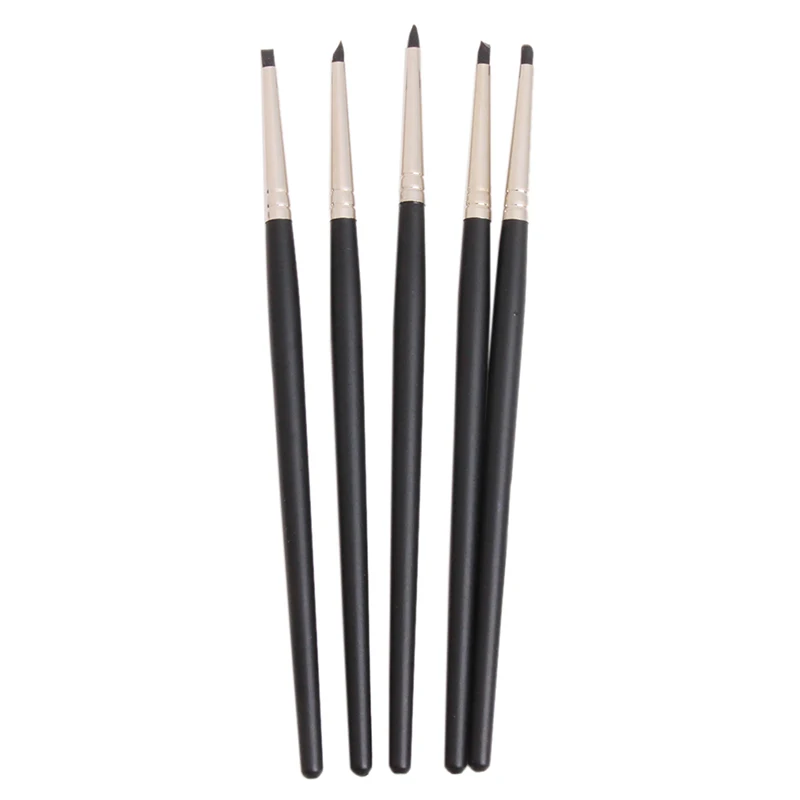 5Pcs/set Nail Art Pottery Clay Tools Carving Sculpture Sculpting Tools Cake Oils Engraving Rubber Craft Pen Brush Clay