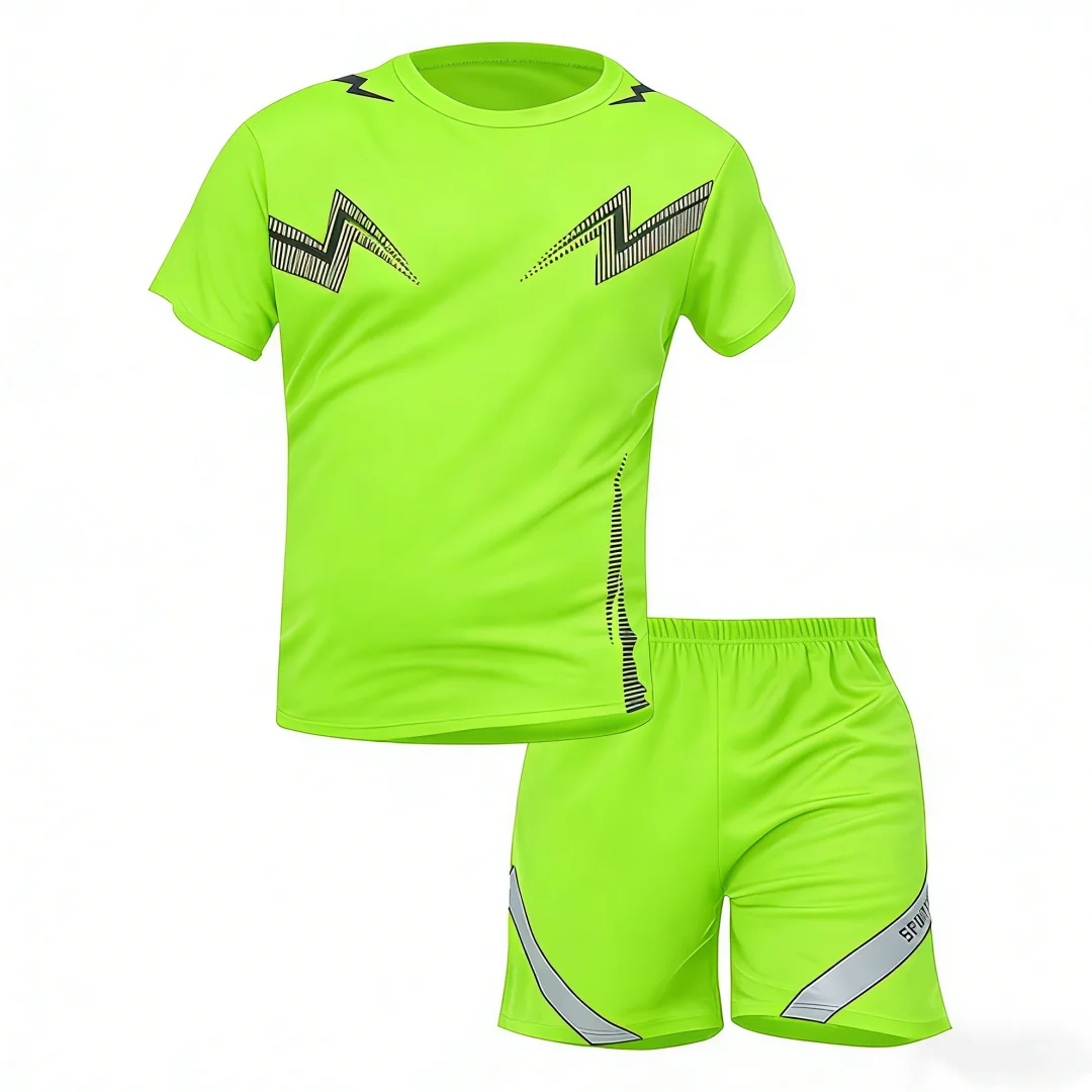 Fashion Breathable Men's T-shirt Sets Quick Dry Short Sleeves Shorts Outfits Summer Casual Tee 2-piece Sets Fitness Sports Suits