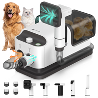 Amicura P1 Pet Multifunction Grooming Vacuum, 15kpa Adjustable Speed and Temperature ,5-in-1 Pet Grooming Tools, Quiet Clipper D