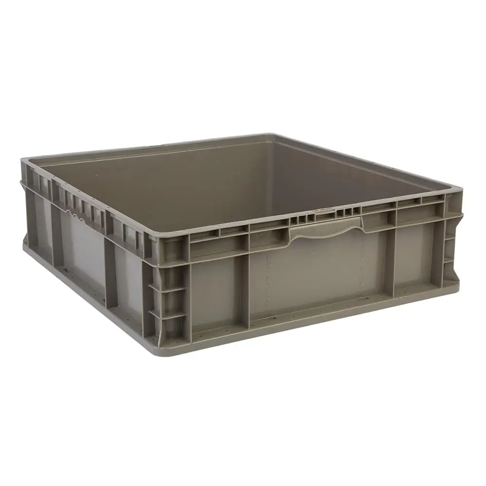 

Hudson Exchange 24 X 22 X 7.5 (2 Pack) Straight Wall Handled Storage Container Tote, Gray/Brown