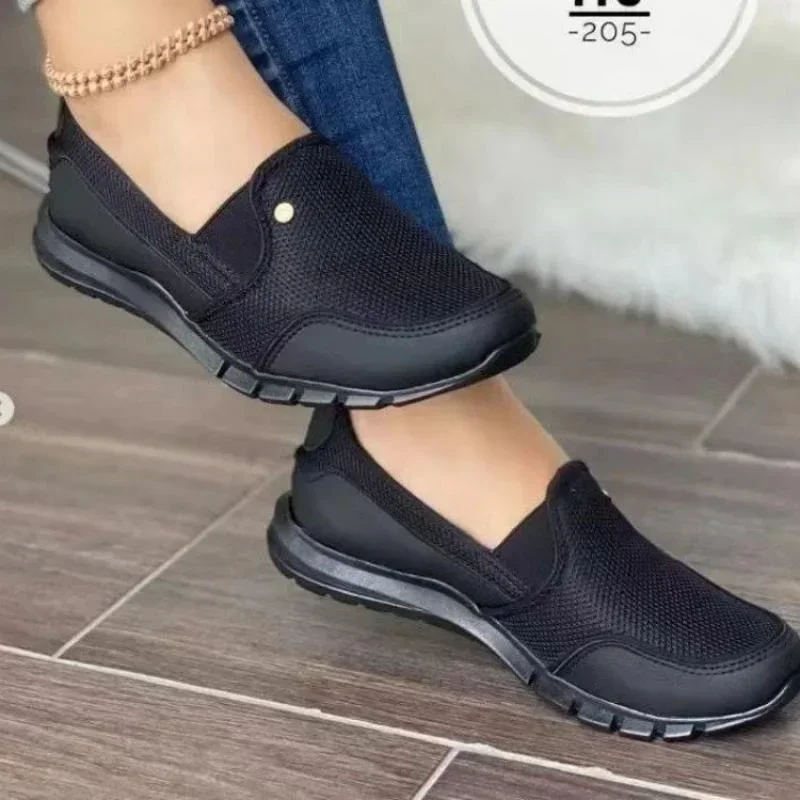 Large New Women Brand Summer Mesh Feet Cover Fashion Casual Women's One Step Lazy Flat Shoes Casual Shoes 36-43