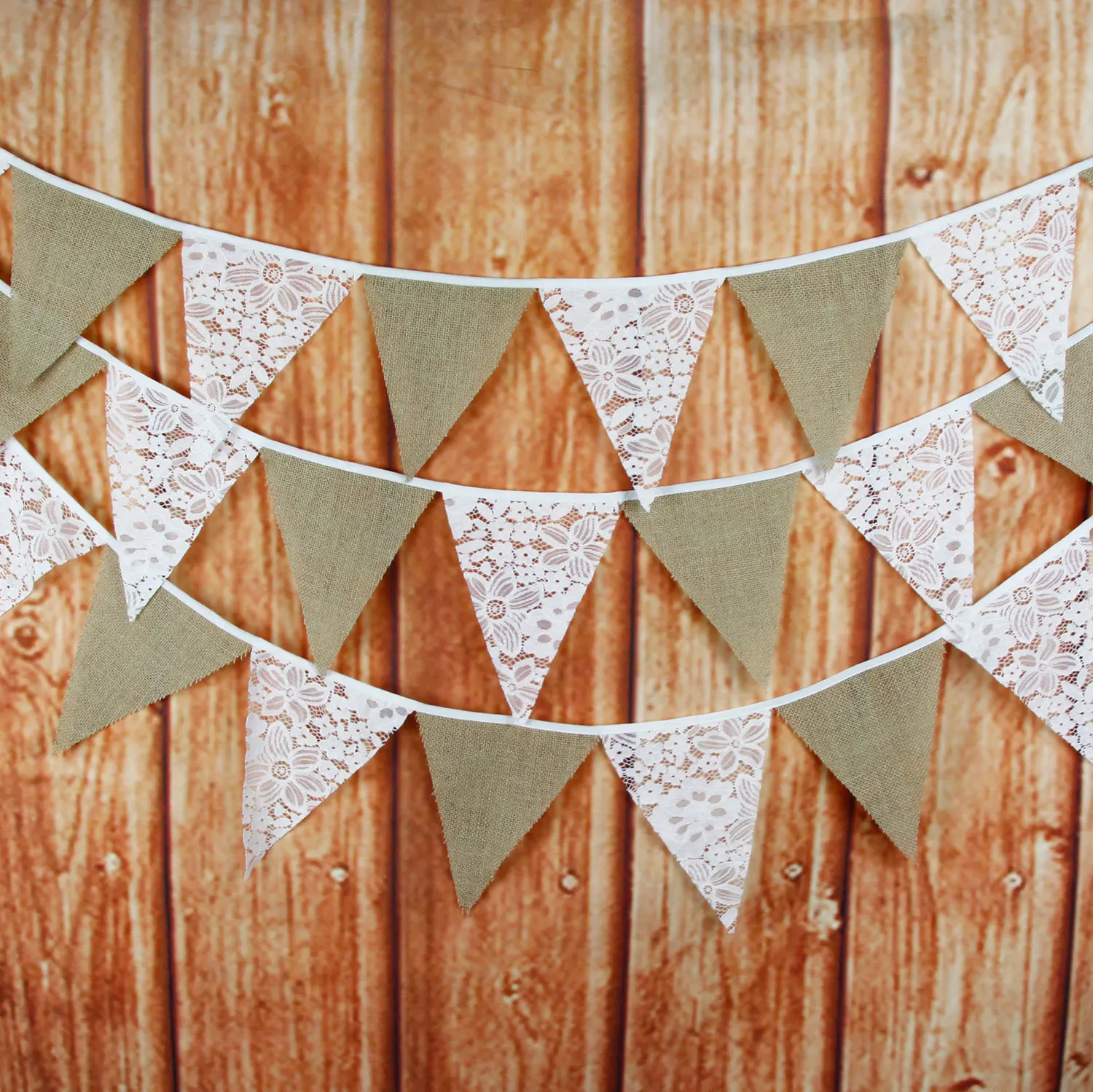 3M 12 Pennant flags Hessian Lace Wedding Decor Bunting Vintage Photo Prop Banners Home Baby Shower Carnival Garland