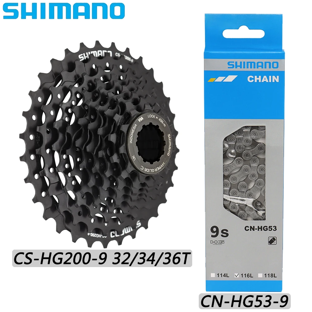 

SHIMANO ALTUS CS-HG200-9 9 Speed Cassette Sprocket 11-32T/34T/36T Freewhel CN-HG53 Chain for MTB Bike Original Bicycle Parts