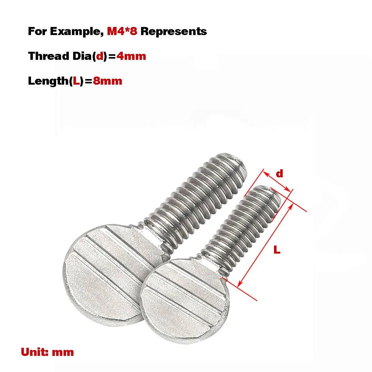 

304 Stainless Steel Table Tennis Racket Screws / Hand Tightened Bolts M4-M10