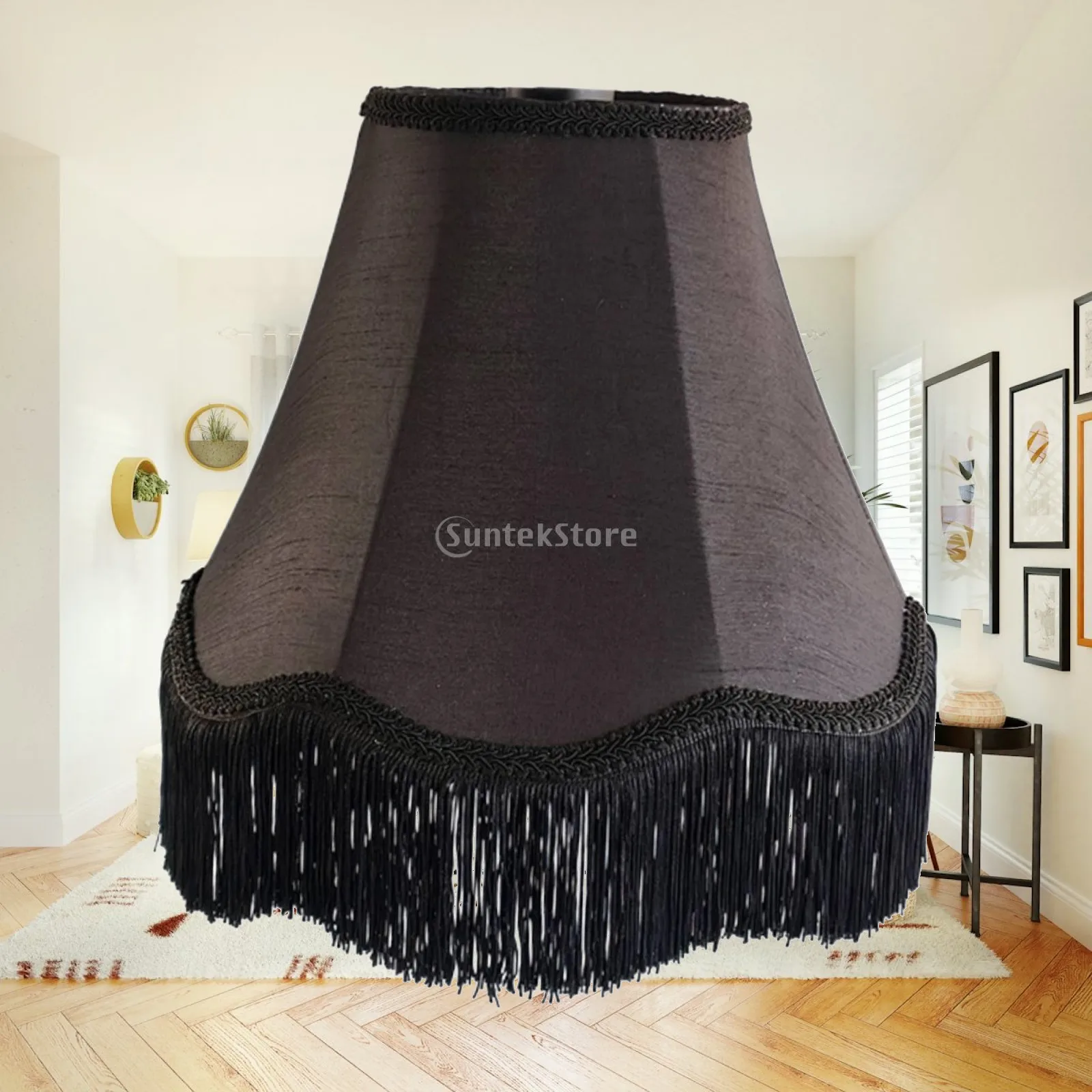 Decorative Tassel Lamp Cover Small Fabric Lampshade Replacement for Chandelier Lamp Vintage Lighting
