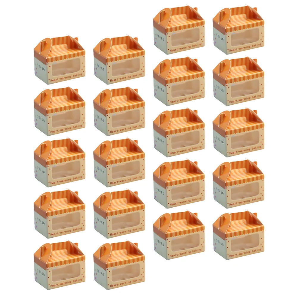 

20 Pcs Miniature Cake Boxes 20pcs Simulation Toast Dessert 1:12 Dollhouse Accessories Toy Scene Model
